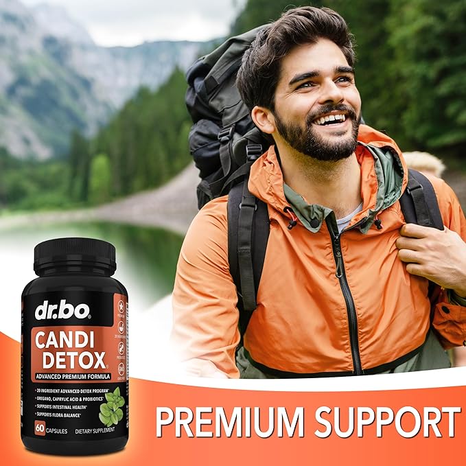 Candida Cleanse Detox for Women & Men - Candi Detox Support Supplement Pills, Anti Overgrowth Gut Balance Probiotic Flora Complex Supplements - Organic Oregano Oil Drops Liquid & Black Walnut Wormwood