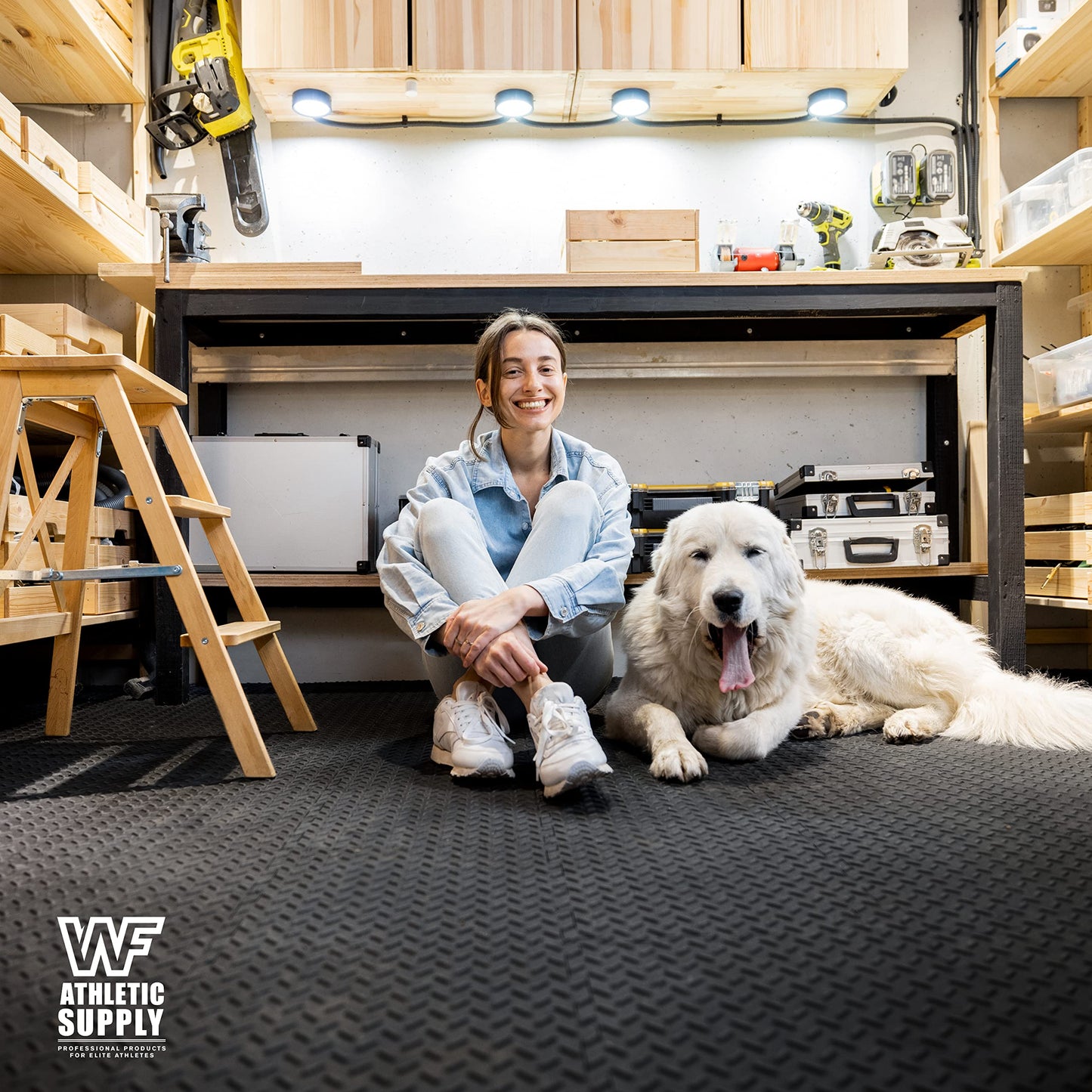 CAPHAUS 1/2 Inch Thickness Multipurpose EVA Foam Floor Tiles, 24-Inch x 24-Inch Interlocking Floor Mat for Indoor Gym and Home Use