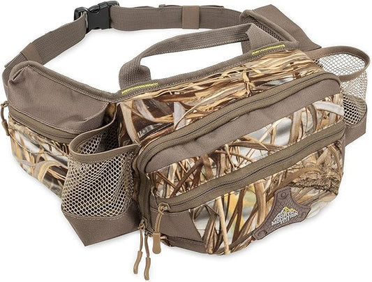 North Mountain Gear Camouflage Fanny Pack Lightweight Waterproof Military Hunting Climbing Camping Accessories (Wetland Brown Duck))