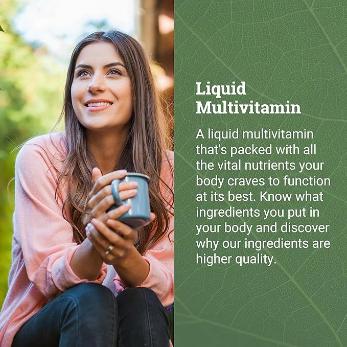 Earth Harmony Liquid Multivitamins for Women & Men (Tropical Berry Flavor) - 30+ Liquid Vitamins, Minerals & Organic Antioxidant Blend - Morning Multivitamin for Immune Support and Energy - 32 Fl Oz
