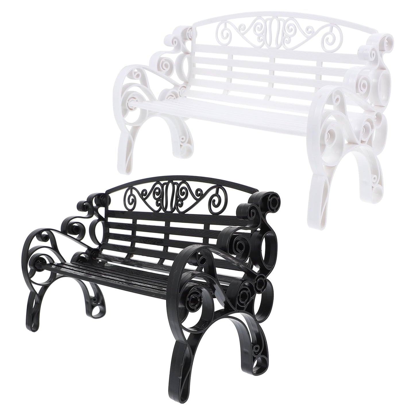 DEMACRIO Miniature Bench Ornamental 2Pack For Garden Ornament Indoor Decoration