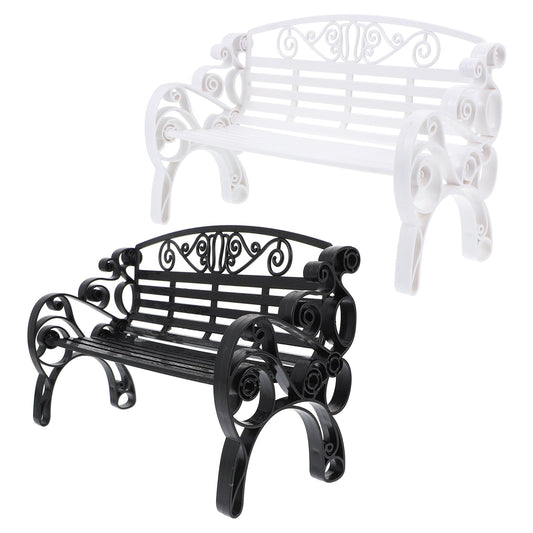 DEMACRIO Miniature Bench Ornamental 2Pack For Garden Ornament Indoor Decoration