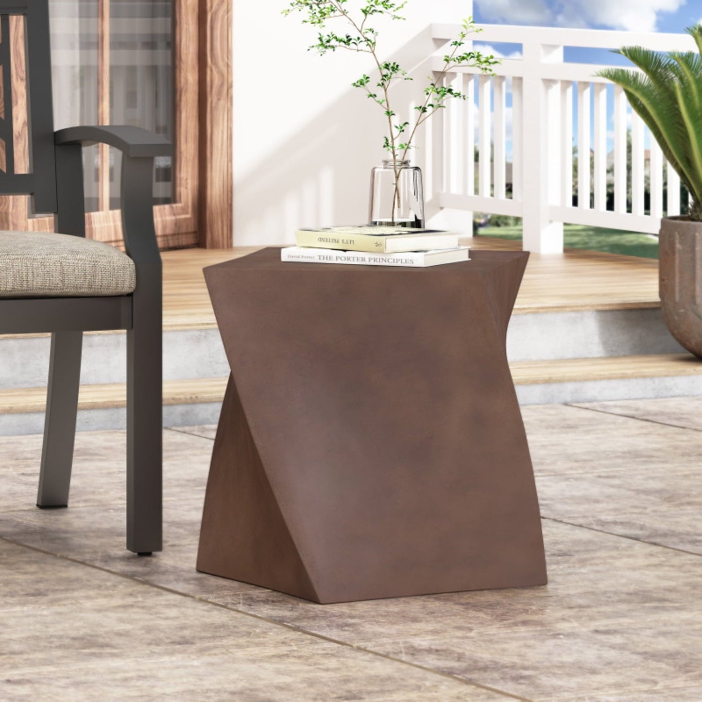 DIANJIE Outdoor LightWeight Concrete Side Table