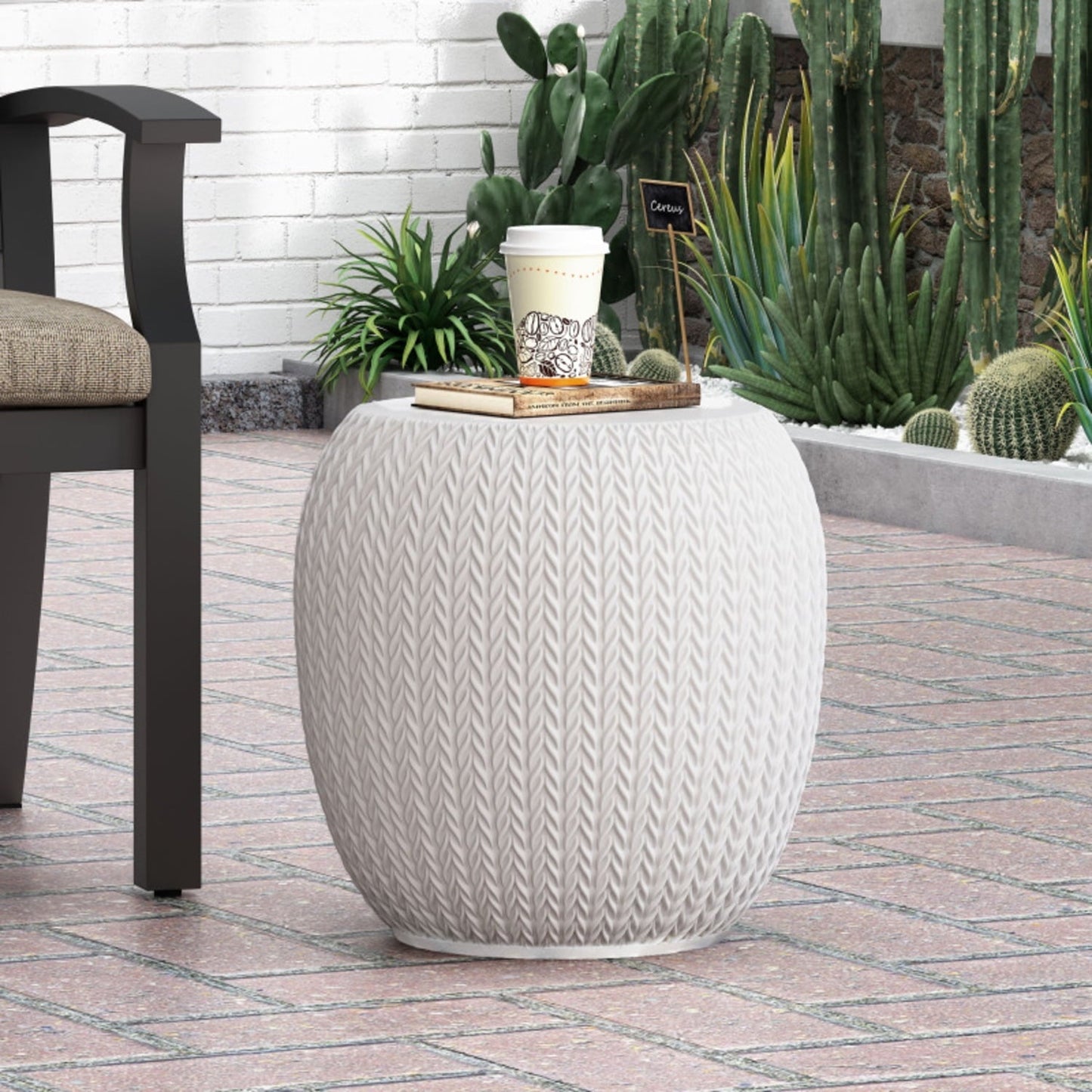 DIANJIE Outdoor LightWeight Concrete Side Table