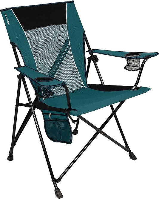 Dual Lock Folding Camp Chair - Versatile Sports Chair With Locks Position for Outdoors - Cayman Blue Iguana