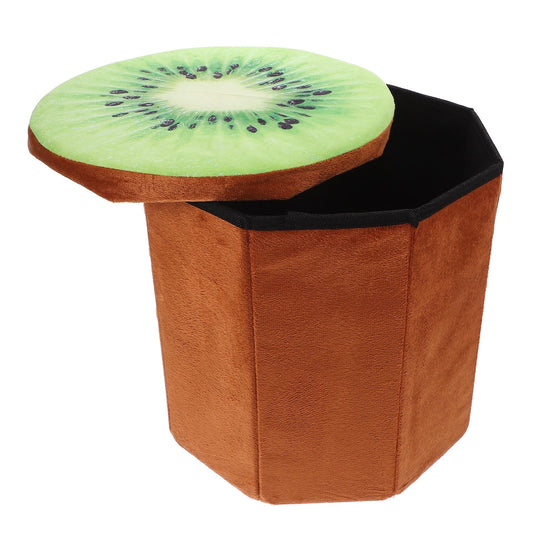 ELAYARD 1Set Decorative Item Orange Stool With Storage Function For General Users In Living Room Or Bedroom