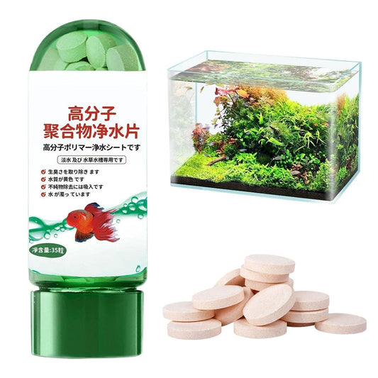 Earmouse Powerful Aquarium Water Purification Tablet - Fast Water Purification - Aqua Safe for Fish Tank(35pc),Aquarium Water Clarifier,Water Purifying Tablets,Water Clarifier for Fish Tank