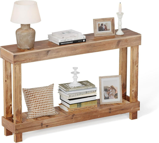Easy4Home 46" Rustic Wood Console Table Hand-Made, Brown