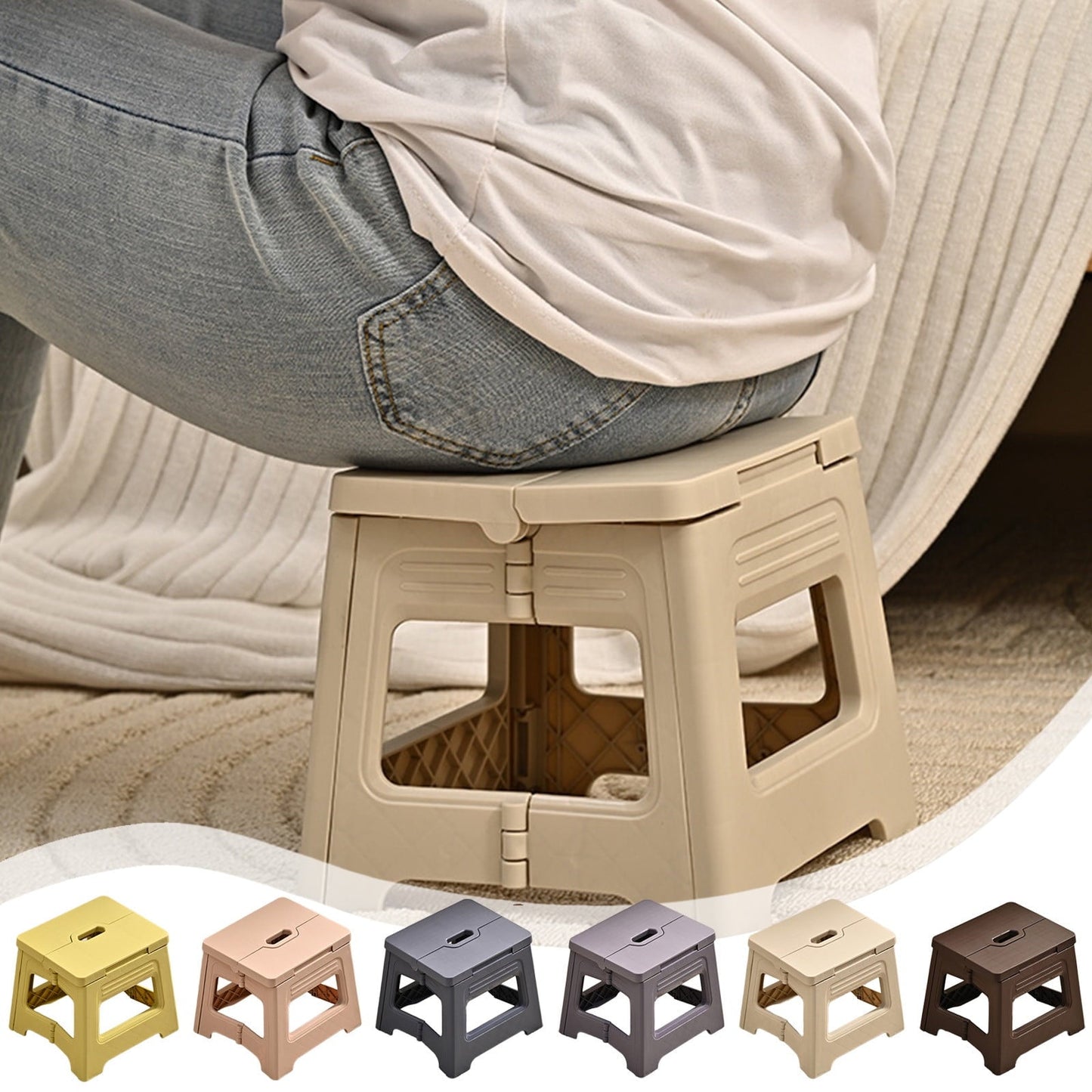 FAMTKT Camping Stool, Portable Folding Stool Lightweight Stool Seat for Camping Fishing Hiking Gardening Outdoor Walking Backpacking Travelling and Beach Small Stool