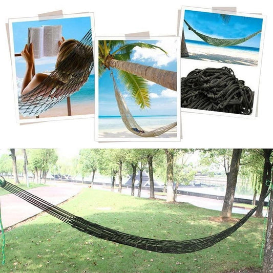 Portable Nylon Mesh Hammock with Tie Straps | Breathable Outdoor Camping Hammock for Backpacking & Backyard | 270x80cm (106x31in) | Supports 220lbs (100kg)