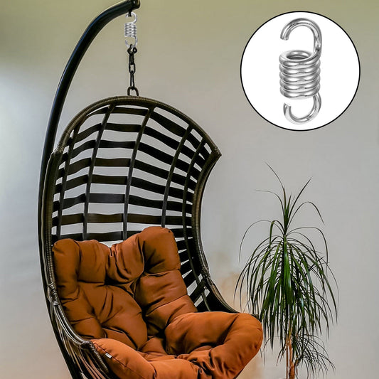 QIFULL Stainless Steel Spring Hammock Chair Hanging Porch Swing Spring Mounting Hammock Chairs 1Set
