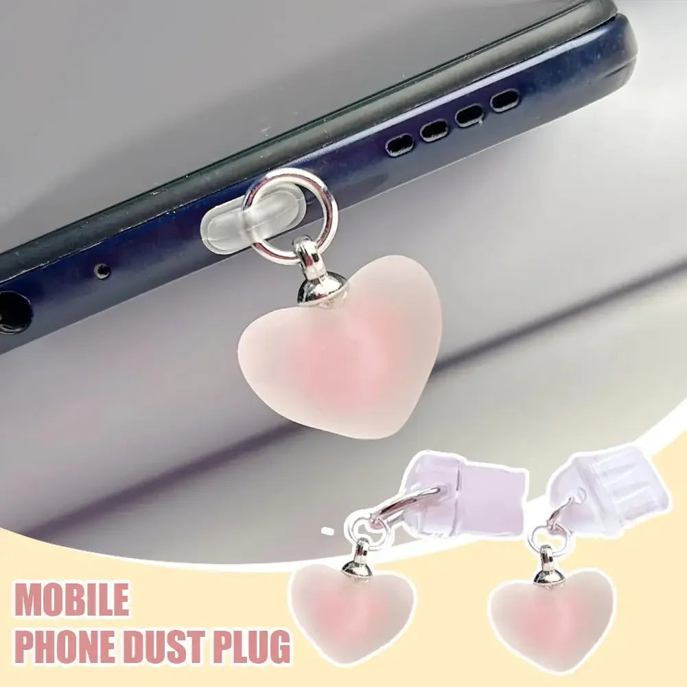 Candy Color Heart Phone Dust Plug
