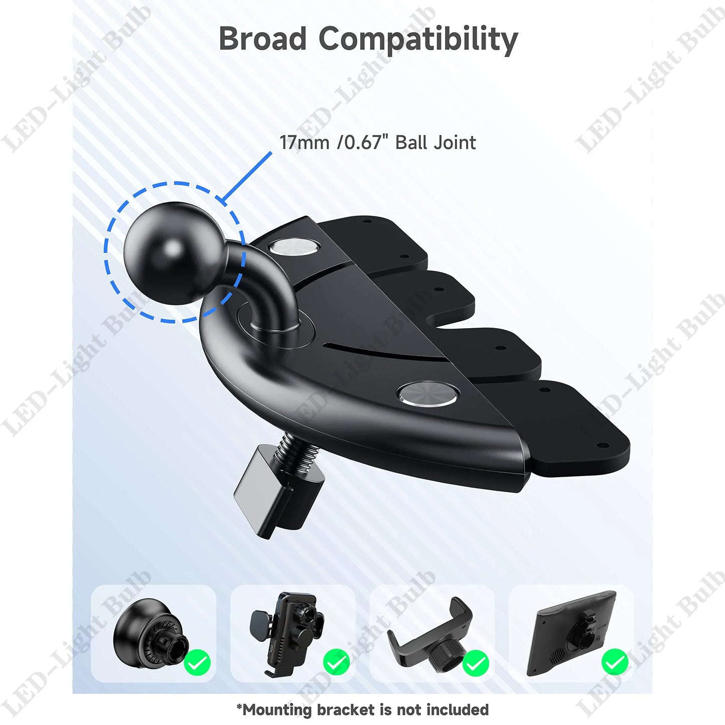 Car CD Slot Phone Holder with 17mm Base