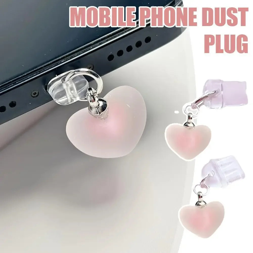 Candy Color Heart Phone Dust Plug