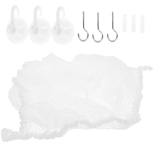 SEWCHICS Stuffed Animal Net Hammock Stuffed Animal Hammock Toy White Polyester 1Pcs 59X39In