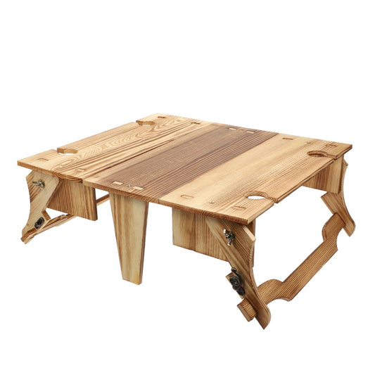 QIFULL Rectangular Folding Picnic Basket Table Wood Adults Ergonomic Design 1Pcs