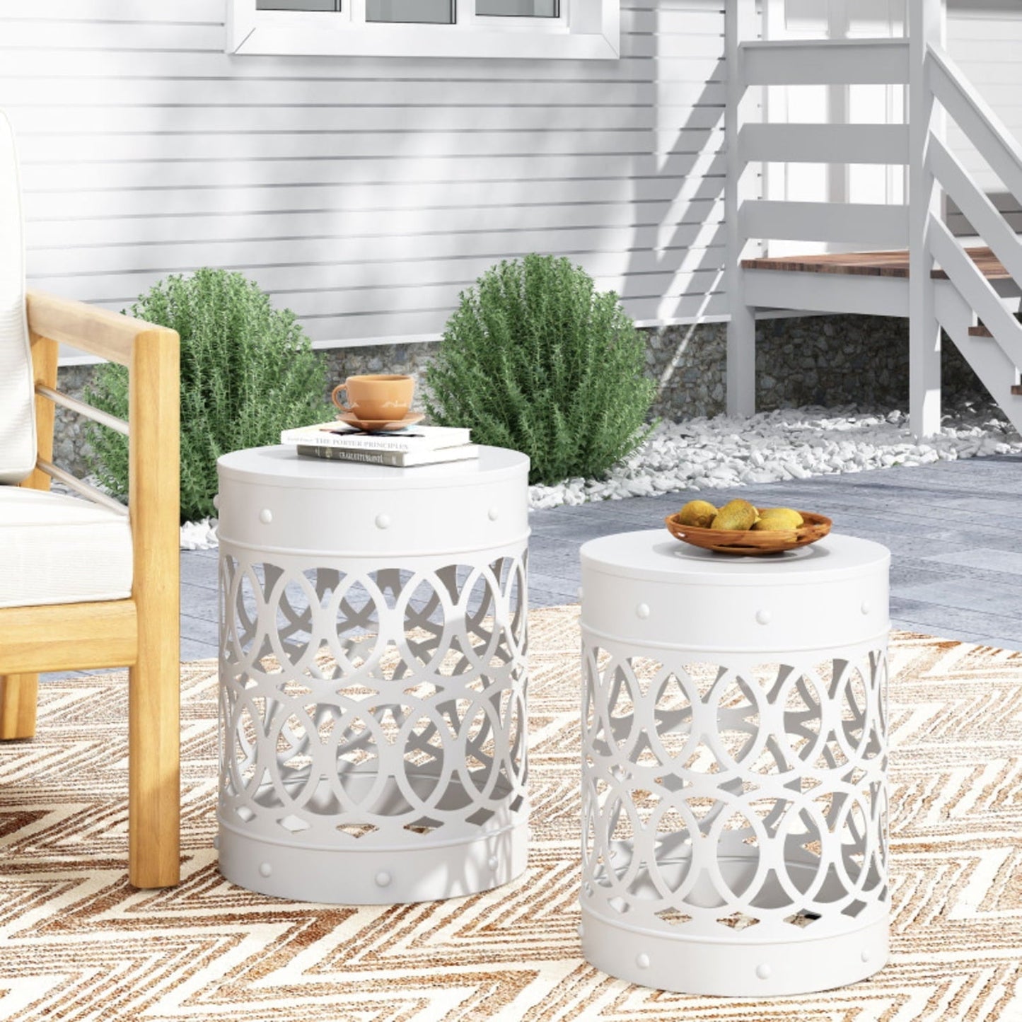 DIANJIE Outdoor Metal S 2 end table