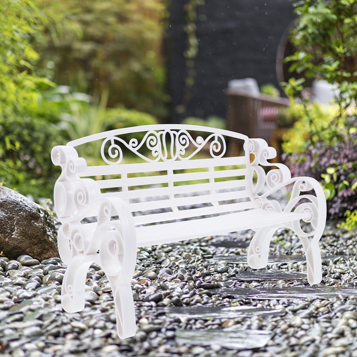 DEMACRIO Miniature Bench Ornamental 2Pack For Garden Ornament Indoor Decoration