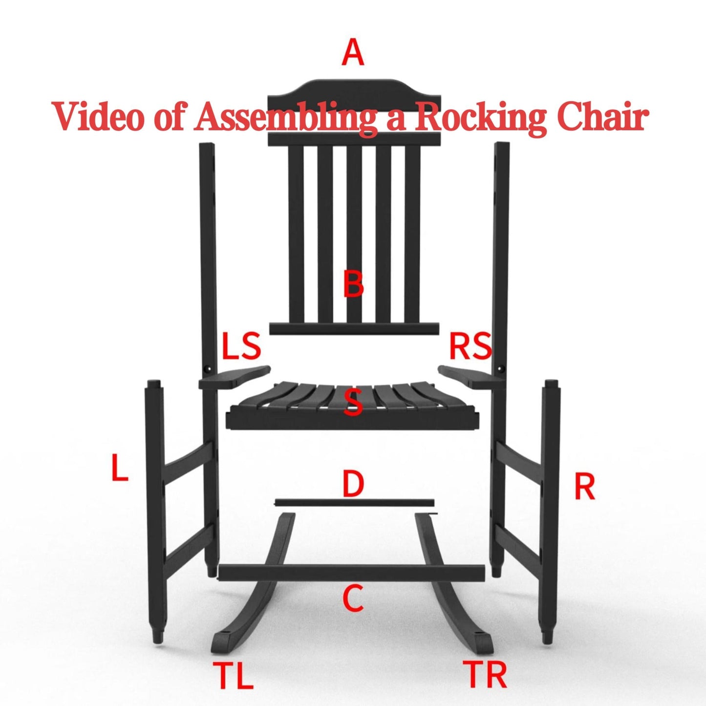 EasyUp Patio Rocking Chair Outdoor,Set of 1,Weather Resistant Poly Resin Oversized Porch Rocker,High Back Smooth Design,350lb Weight Capacity,Indoor Outdoor Use