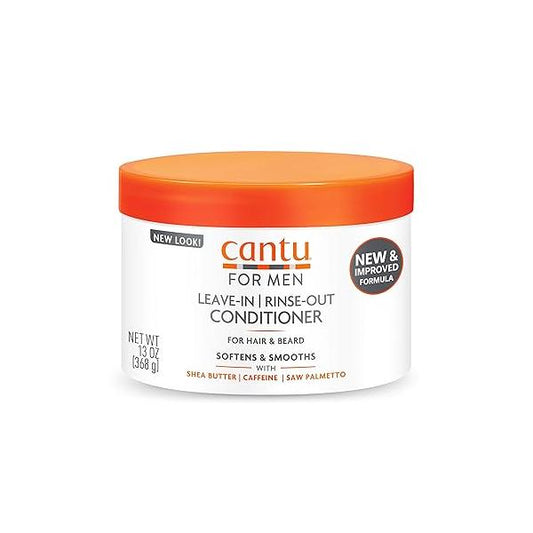 Cantu for Men Leave-In Rinse-Out Conditioner Hair & Beard, 13 oz
