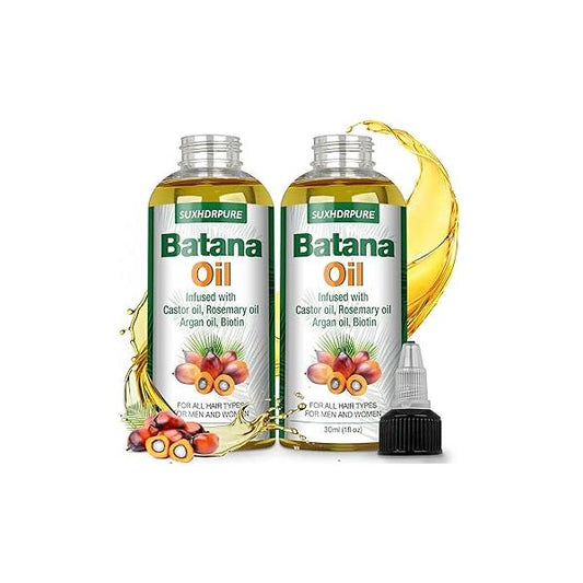 (2 Pack) Batana Oil for Hair Growth: Raw Natural Oils Growth from Honduras - 100% Cold Pressed with Rosemary For Thicker & Stronger