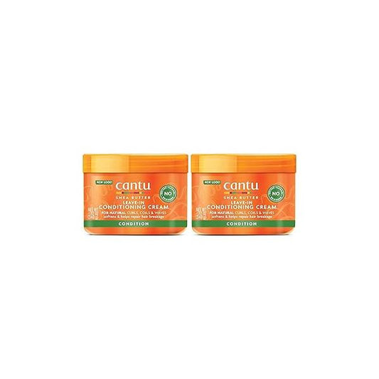 Cantu Leave-In Conditioning Cream for Natural Hair with Pure Shea Butter, 12 oz (Pack of 2)